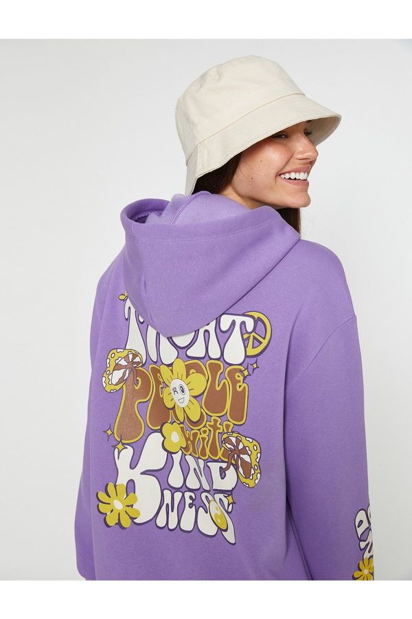 Koton Koton Sweatshirt - Purple - Oversize