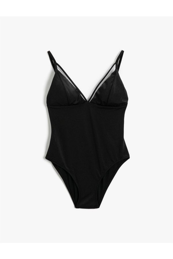 Koton Koton Swimsuit - Black - Plain