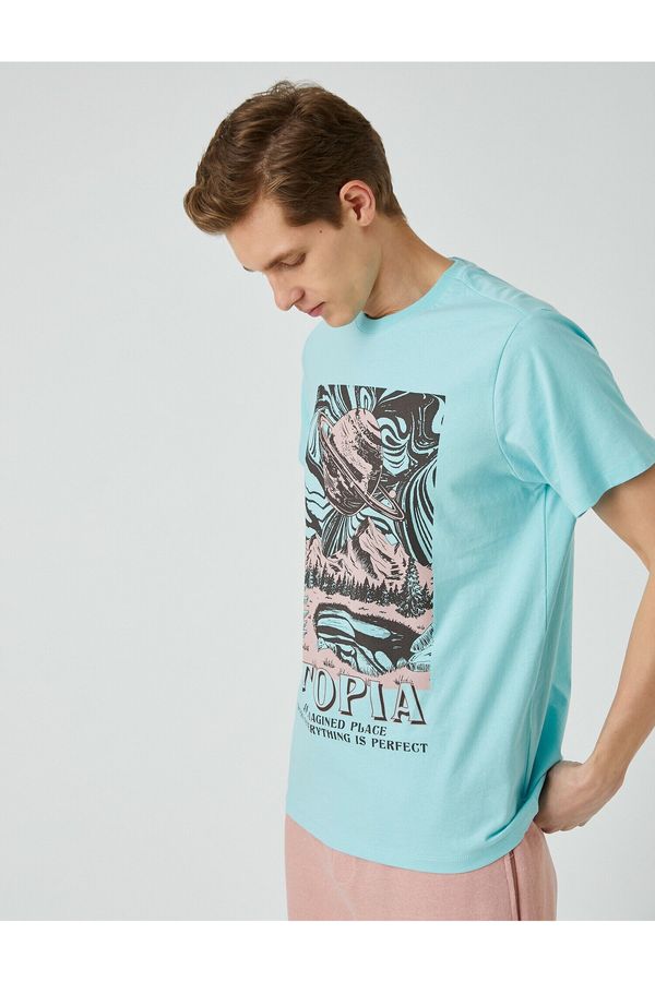 Koton Koton T-Shirt - Blue - Fitted