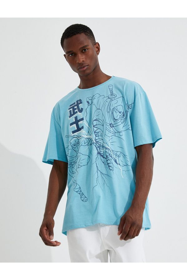 Koton Koton T-Shirt - Blue - Oversize