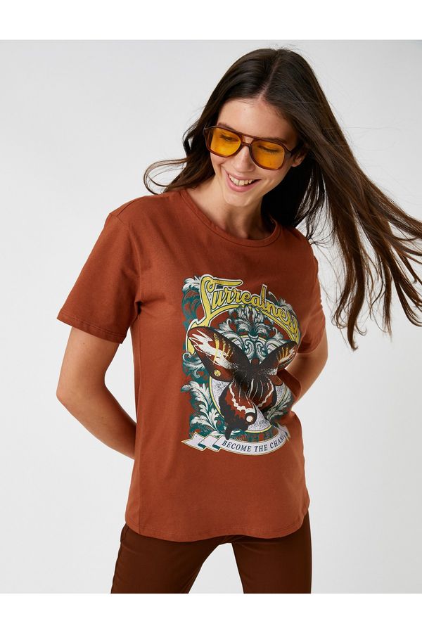 Koton Koton T-Shirt - Brown - Regular fit