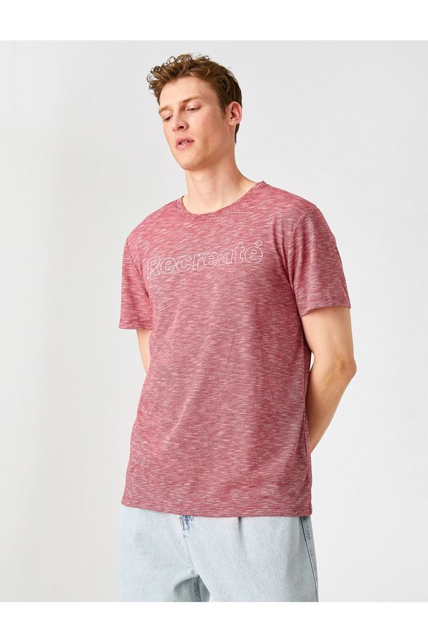 Koton Koton T-Shirt - Burgundy - Fitted