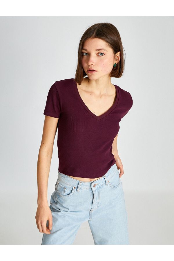 Koton Koton T-Shirt - Burgundy - Slim fit