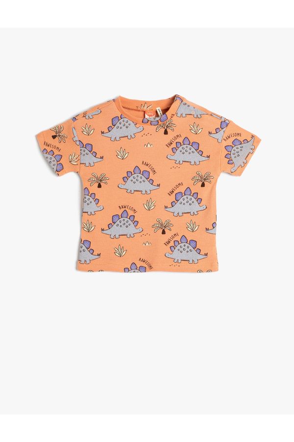 Koton Koton T-Shirt Dinosaur Printed Short Sleeve Crew Neck Cotton