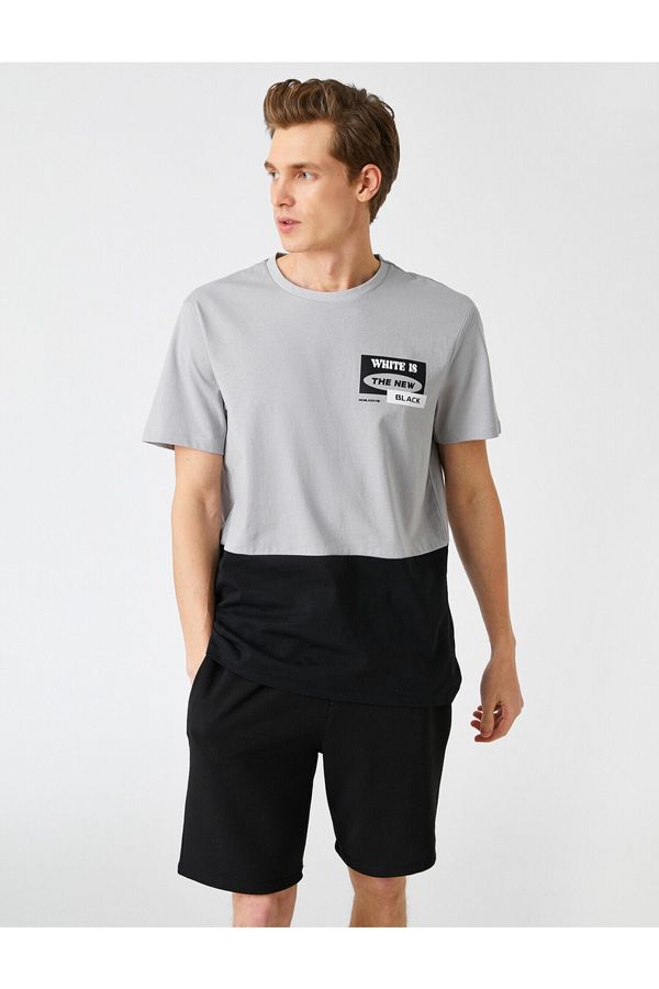 Koton Koton T-Shirt - Gray - Oversize