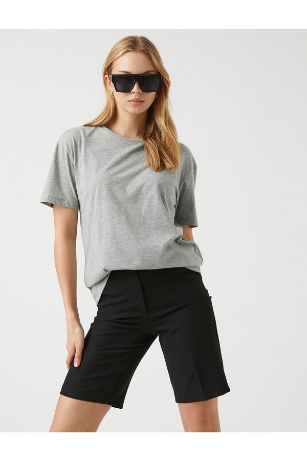 Koton Koton T-Shirt - Gray - Oversize