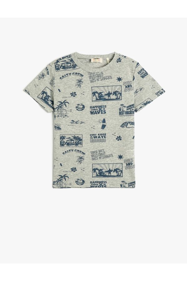 Koton Koton T-Shirt Printed Short Sleeve Crew Neck