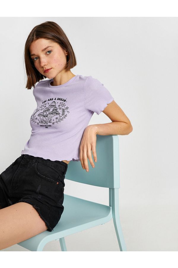 Koton Koton T-Shirt - Purple - Fitted