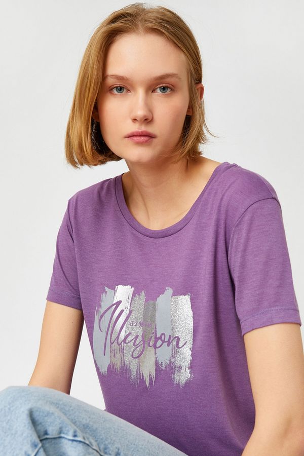 Koton Koton T-Shirt - Purple - Regular fit