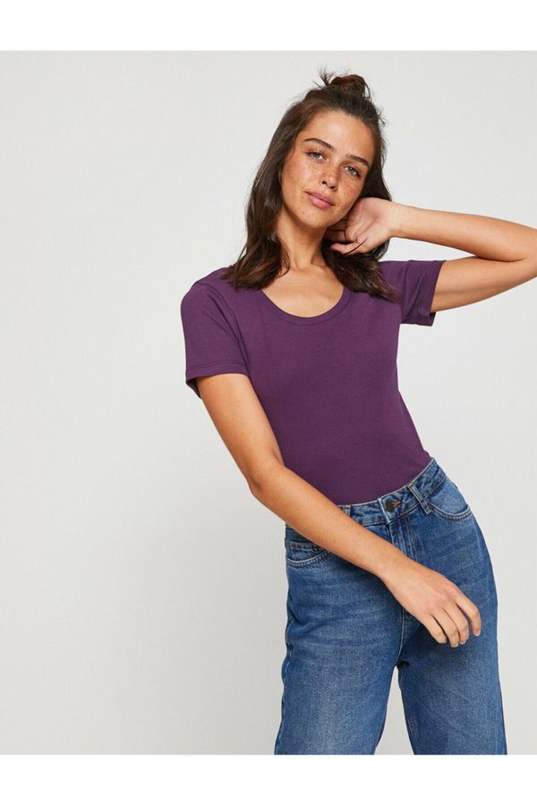 Koton Koton T-Shirt - Purple - Slim