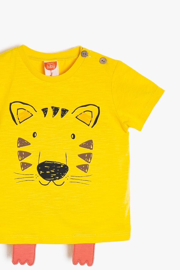 Koton Koton T-Shirt - Yellow - Crew neck