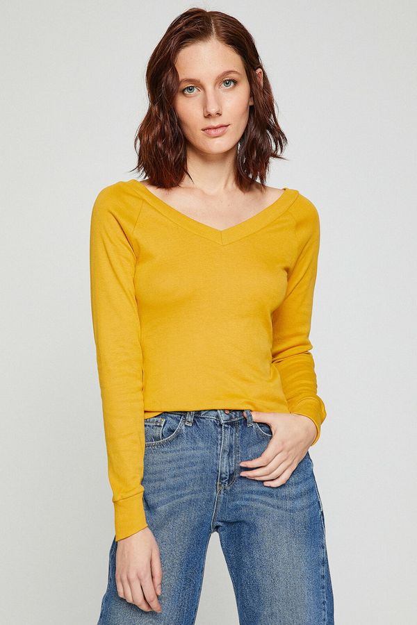 Koton Koton T-Shirt - Yellow - Regular