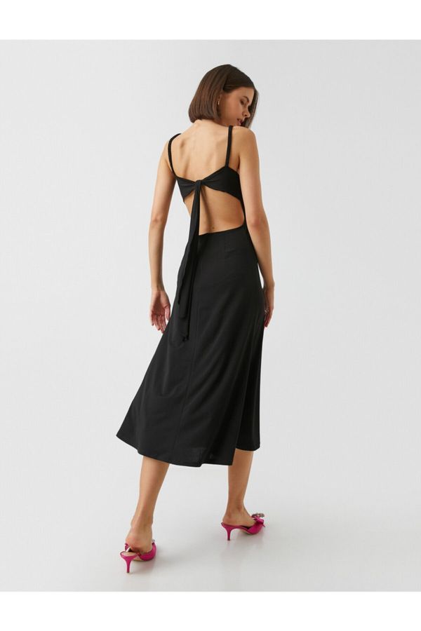 Koton Koton Tie Back Midi Dress