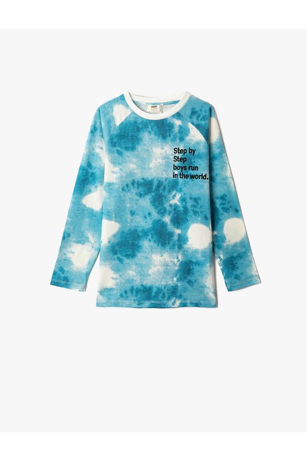 Koton Koton Tie-Dye Patterned Long Sleeve T-Shirt Crew Neck