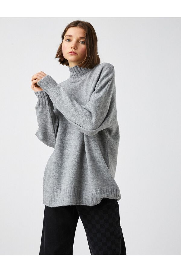 Koton Koton Turtleneck Woven Tunic Long Sleeve