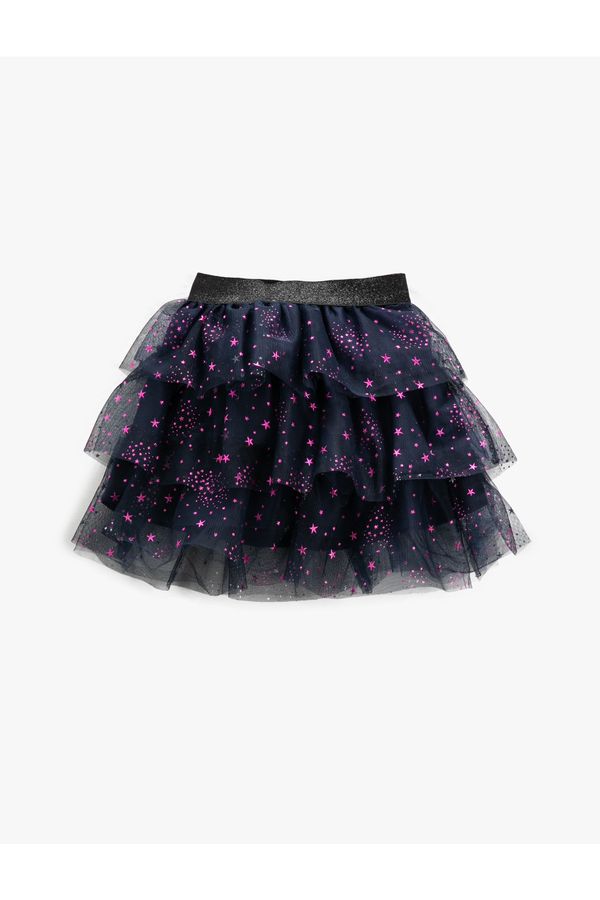 Koton Koton Tutu Skirt Layered Star Patterned Cotton Lined