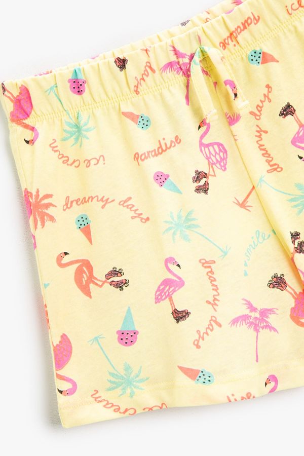 Koton Koton Unicorn Printed Shorts Tie Waist