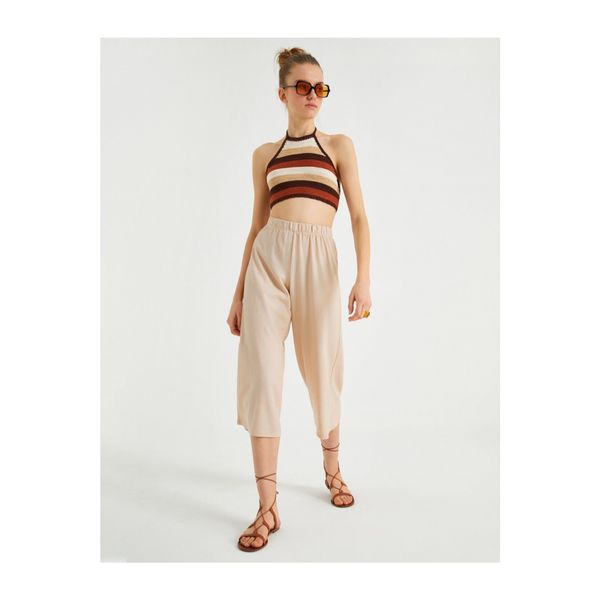 Koton Koton Wide Leg Trousers With Elastic Waist