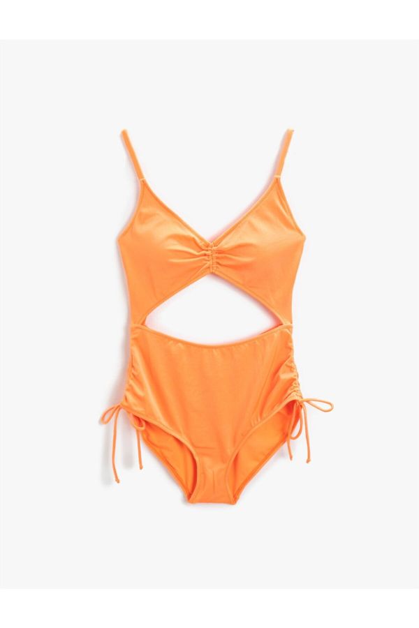 Koton Koton Window Detailed V-Neck Swimsuit