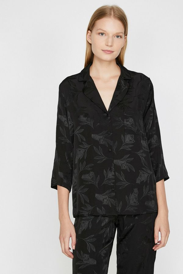 Koton Koton Women's Black Patterned Pajama Top