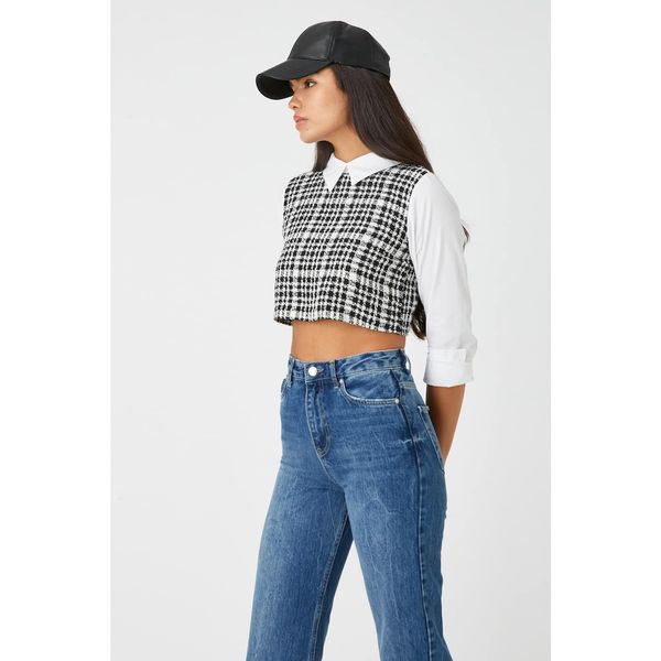 Koton Koton Women's Black Plaid Shirt