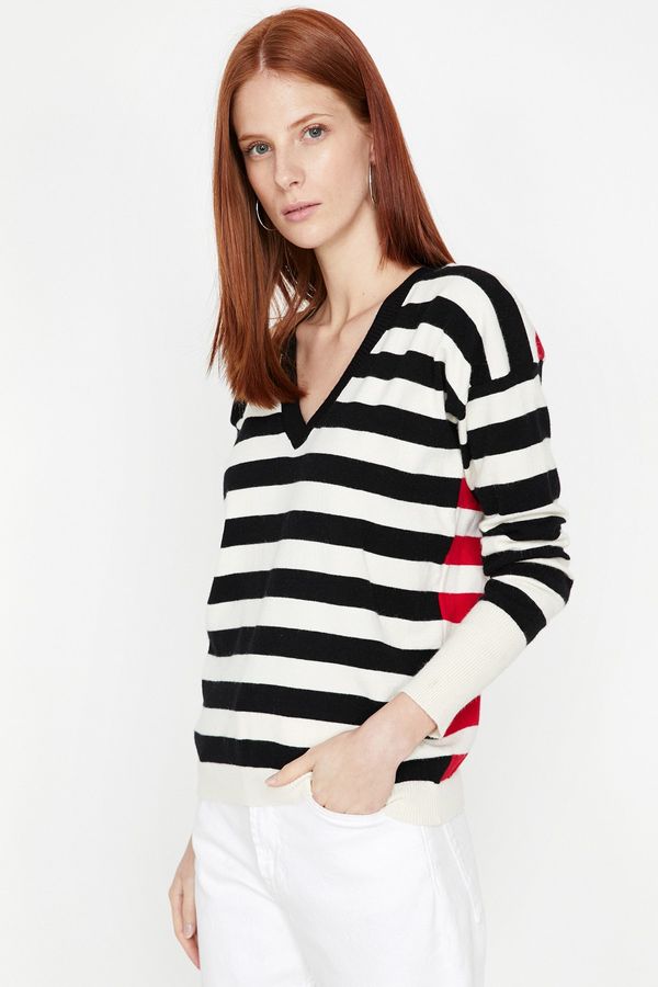 Koton Koton Women's Black Striped Sweater