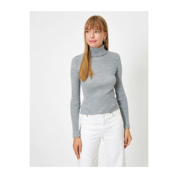 Koton Koton Women's Gray Turtleneck Basic Sweater