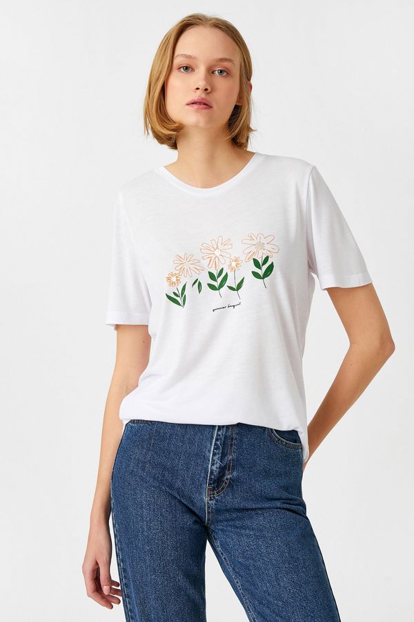 Koton Koton Women's Off-White T-Shirt