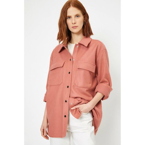 Koton Koton Women's Pink Button Detailed Coat
