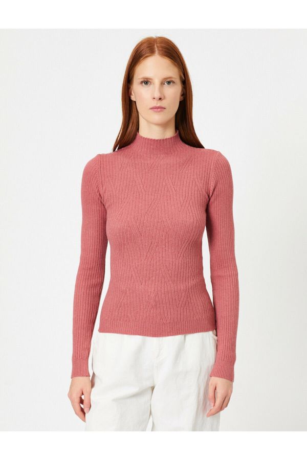 Koton Koton Women's Pink High Collar Sweater