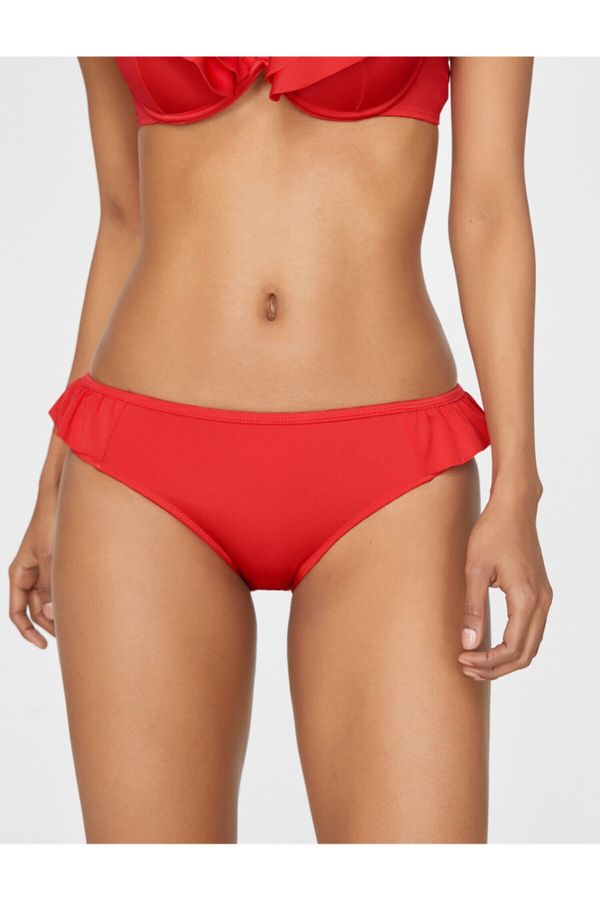 Koton Koton Women's Red Ruffle Detail Bikini Bottom