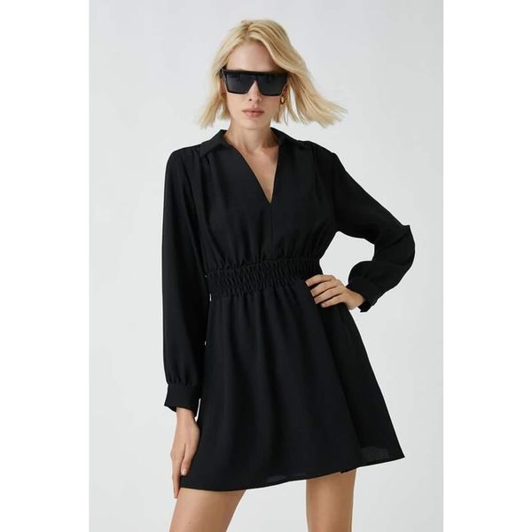 Koton Koton Women's Shirt Collar Mini Dress