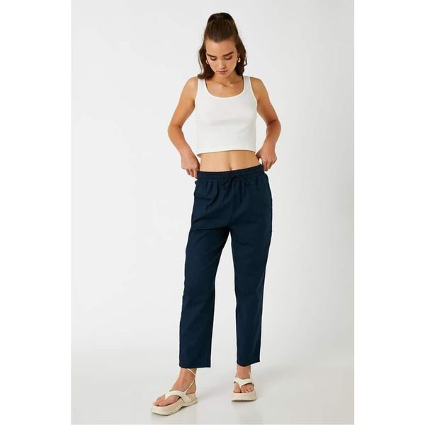 Koton Koton Women's Tie Waist Linen Trousers