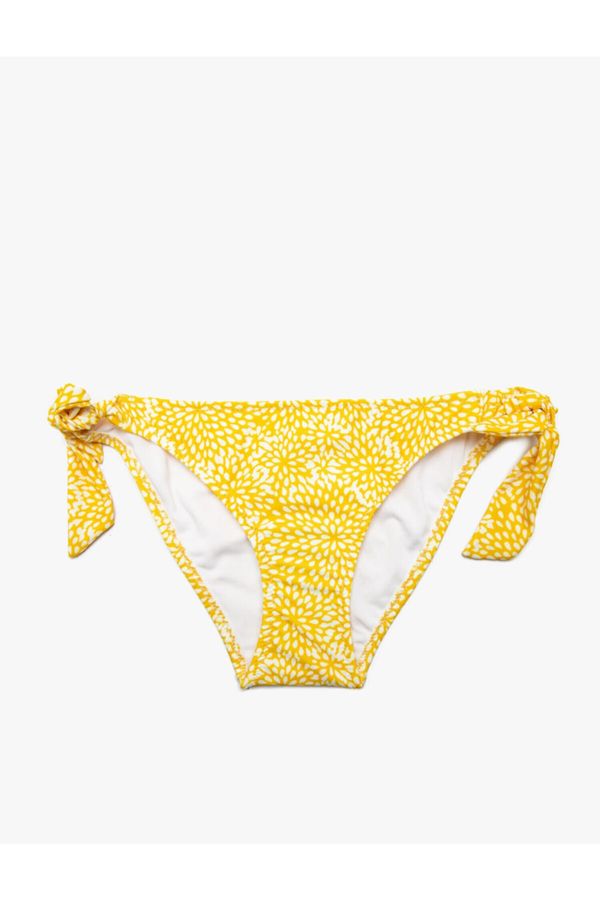 Koton Koton Women's Yellow Normal Waist Patterned Bikini Bottom