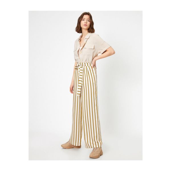 Koton Koton Women's Yellow Striped Pants