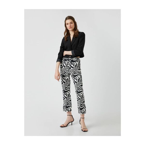 Koton Koton Zebra Patterned Trousers Slim Fit