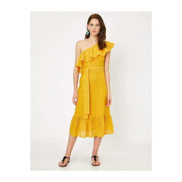 Koton Women's Yellow Desire Sabanci for Koton Dress