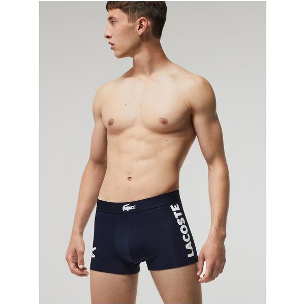 Lacoste Set of three men's patterned boxer shorts in lacoste gray and blue - Men