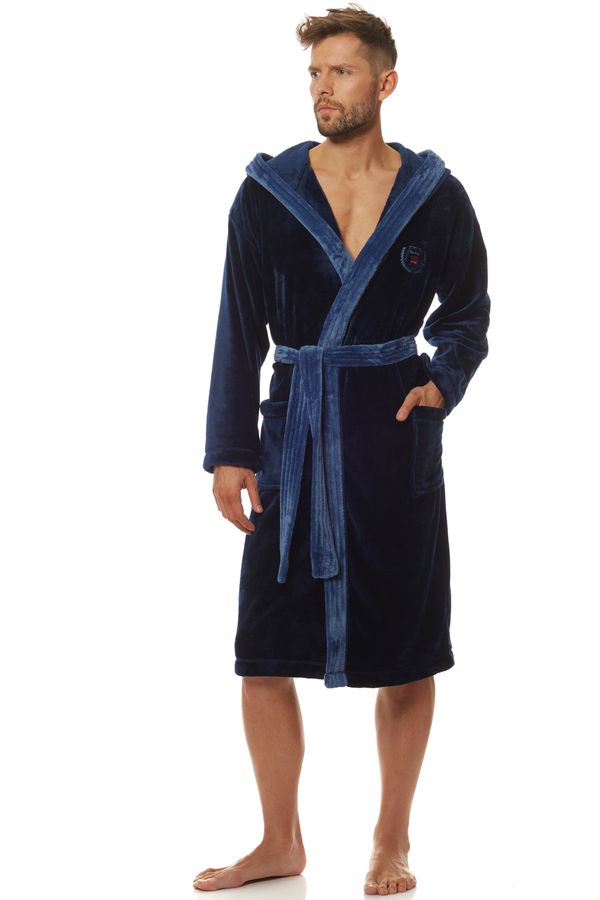 L&L Falco 2107 Bathrobe Navy Blue