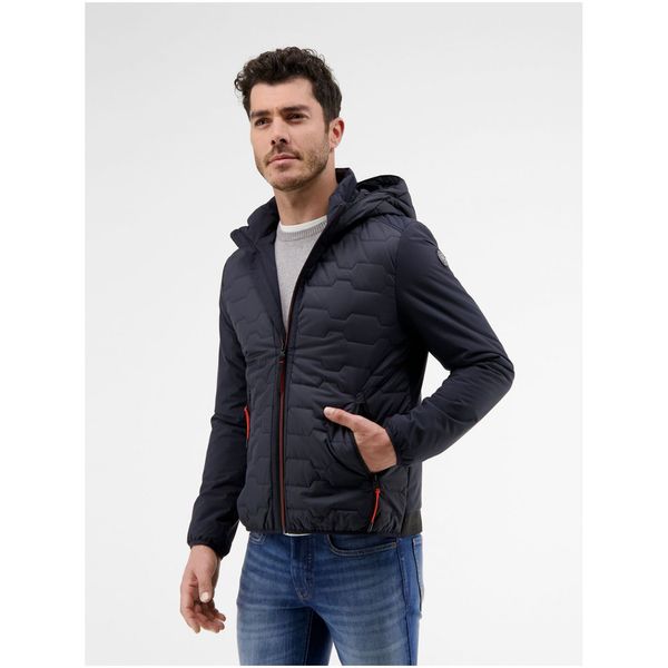 Lerros Dark blue men's quilted jacket with hood LERROS - Men