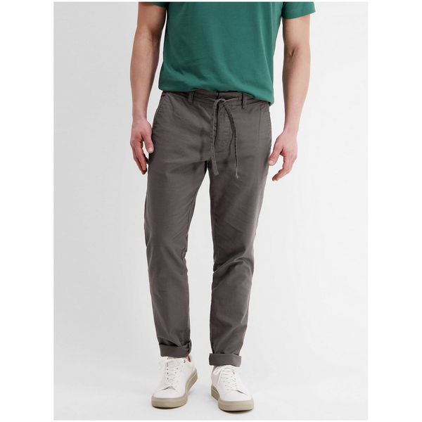 Lerros Grey men's chino trousers with linen LERROS - Mens