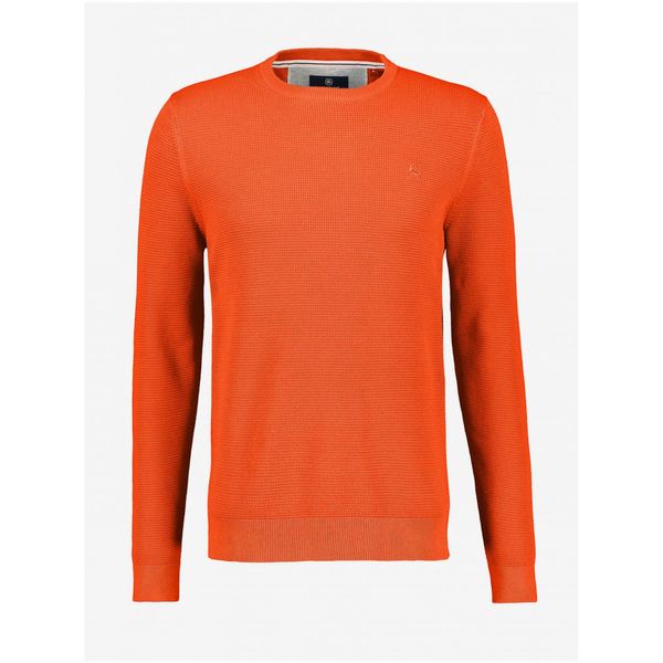 Lerros Orange men's ribbed basic sweater LERROS - Men