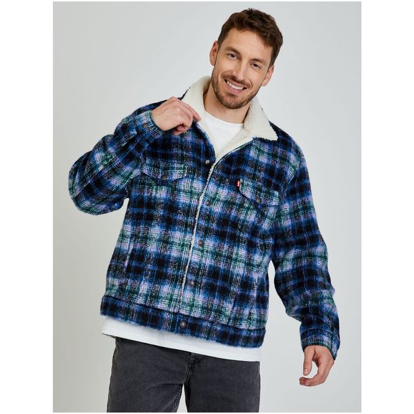 Levi's® Levi&#39;s Blue Men&#39;s Plaid Shirt Jacket with Levi&#39;s® Wool - Men