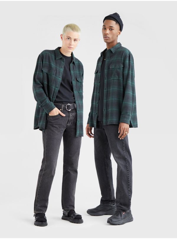Levi's® Levi&apos;s Dark Green Unisex Plaid Flannel Shirt Levi&apos;s® Classic Worke - Men
