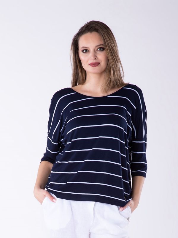 Look Made With Love Look Made With Love Woman's Blouse 311 Paris Navy Blue/White