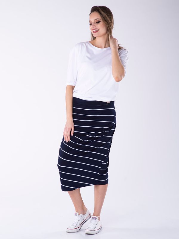 Look Made With Love Look Made With Love Woman's Skirt 518 Patricia Navy Blue/White