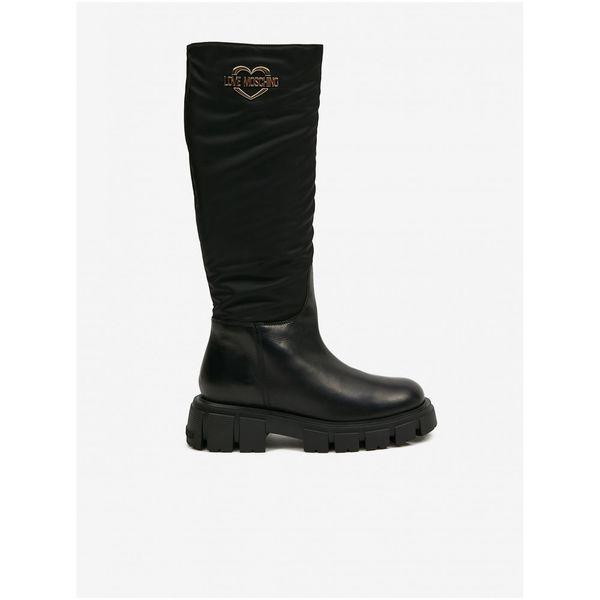 Love Moschino Black boots with leather details Love Moschino - Women