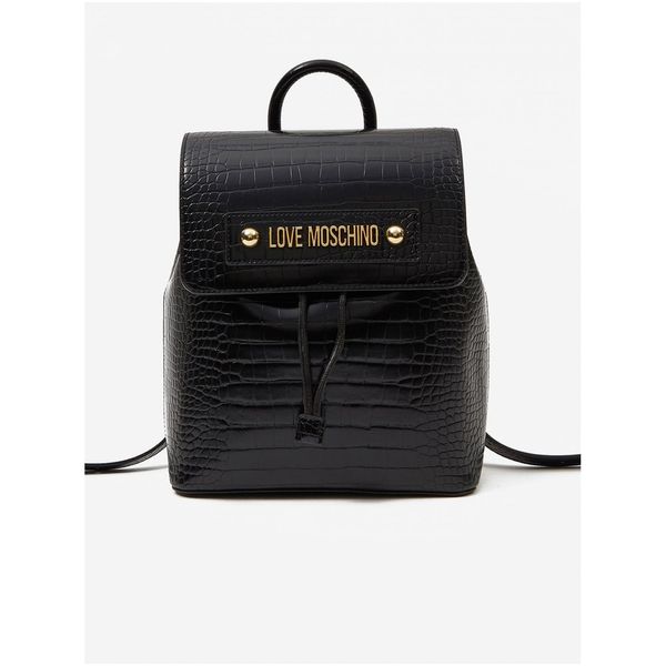 Love Moschino Black Women's Crocodile Pattern Backpack Love Moschino Borsa - Women