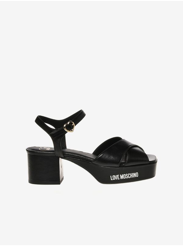 Love Moschino Black Women's Leather Sandals Love Moschino - Women
