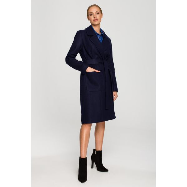 Made Of Emotion Made Of Emotion Woman's Coat M708 Navy Blue